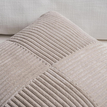 2er Set Kissenbezüge Kordsamt Taupe 35x35cm Boho Deko