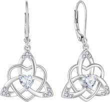Keltischer Knoten 925 Sterling Silber Ohrringe mit Zirkonia