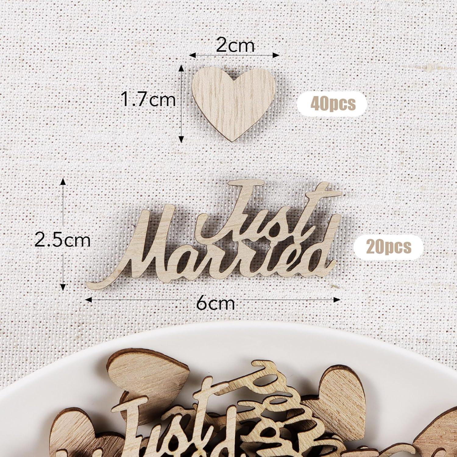 Hochzeit Konfetti Holz Herz Deko Streudeko 60 Stück Just