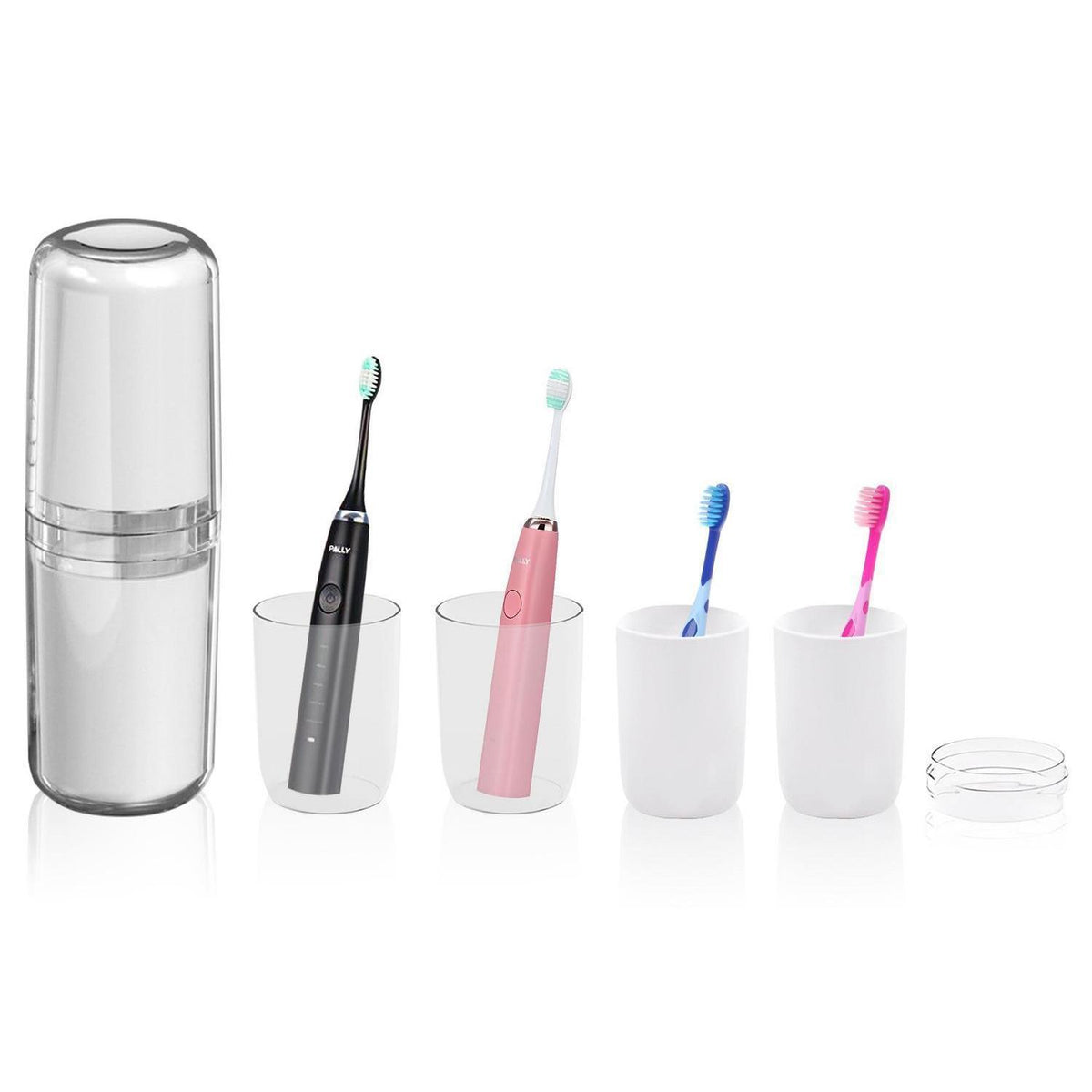 Reise Zahnbürsten Etui 4-in-1 Transparent Wasserdicht