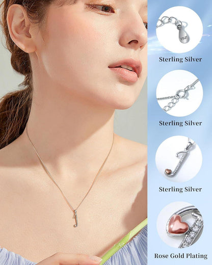Initialen-Halskette 925er Sterlingsilber Zirkonia 40 cm