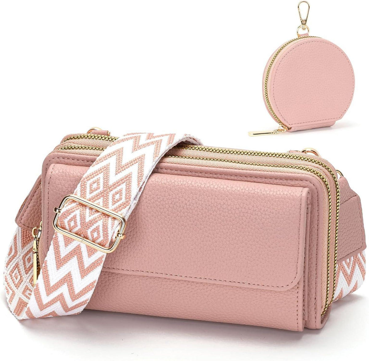 Handytasche klein Damen Umhängetasche Schwarz Crossbody Bag