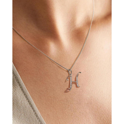 Mesovor Initiale Halskette 925 Sterling Silber Zirkonia