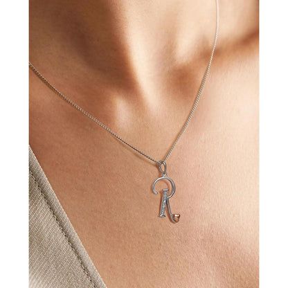Initialen-Halskette 925 Silber Zirkonia 40cm Damen Mädchen