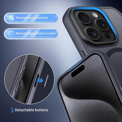iPhone 15 Pro Max Hülle mit MagSafe, Kameraschutz, Dunkel Blau