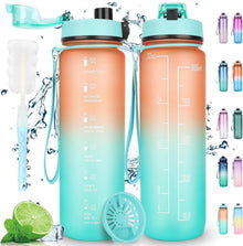 Sport Trinkflasche mit Zeitmarker 1L - Motivierende Wasserflasche