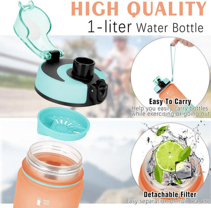 AOPREL Trinkflasche 1L Sport Wasserflasche Auslaufsicher