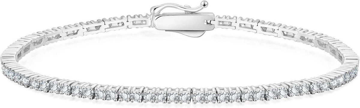 Tennisarmband Silber 925 Zirkonia Kristall Iced Out 19cm 2mm