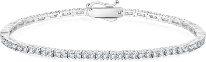 Tennisarmband Silber 925 Zirkonia Kristall Iced Out 19cm 2mm