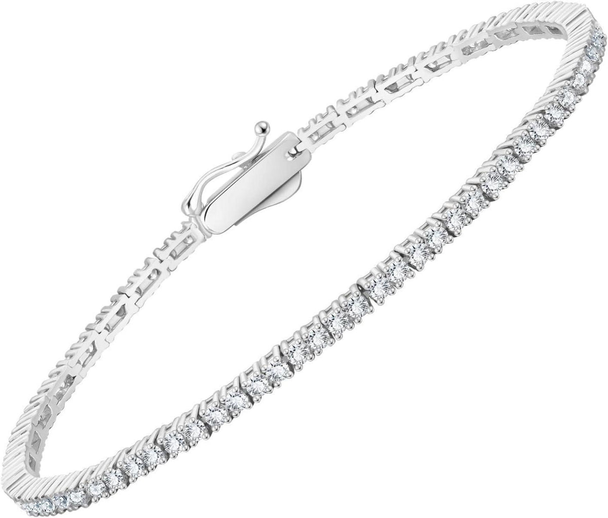 KRKC&CO Tennisarmband Silber 925 Damen Zirkonia Kristall Armband Iced Out 19cm