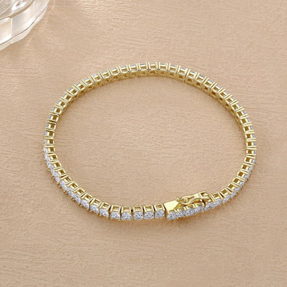 Tennisarmband Silber 925 Damen Zirkonia Armband Iced Out 19cm 3mm