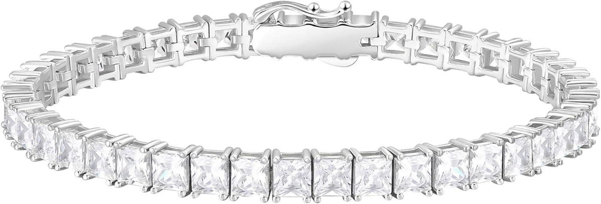 925 Silber Tennisarmband mit Zirkonia 4mm Iced Out 19cm