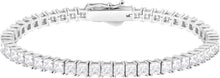 KRKC&CO Silber Tennisarmband 925 Zirkonia Armband 3mm weißgold