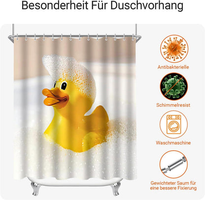 Duschvorhang Gelbe Ente 240x200cm Antischimmel Wasserabweisend