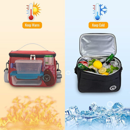 Isolierte Kühltasche 9L – Lunchbox für Arbeit, Reisen & Picknick (Rot)