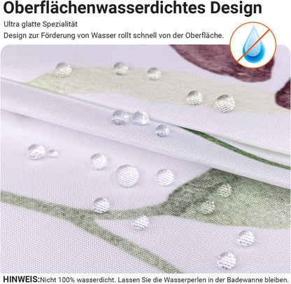 Duschvorhang Schmetterling Blumen 240x200cm Wasserabweisend