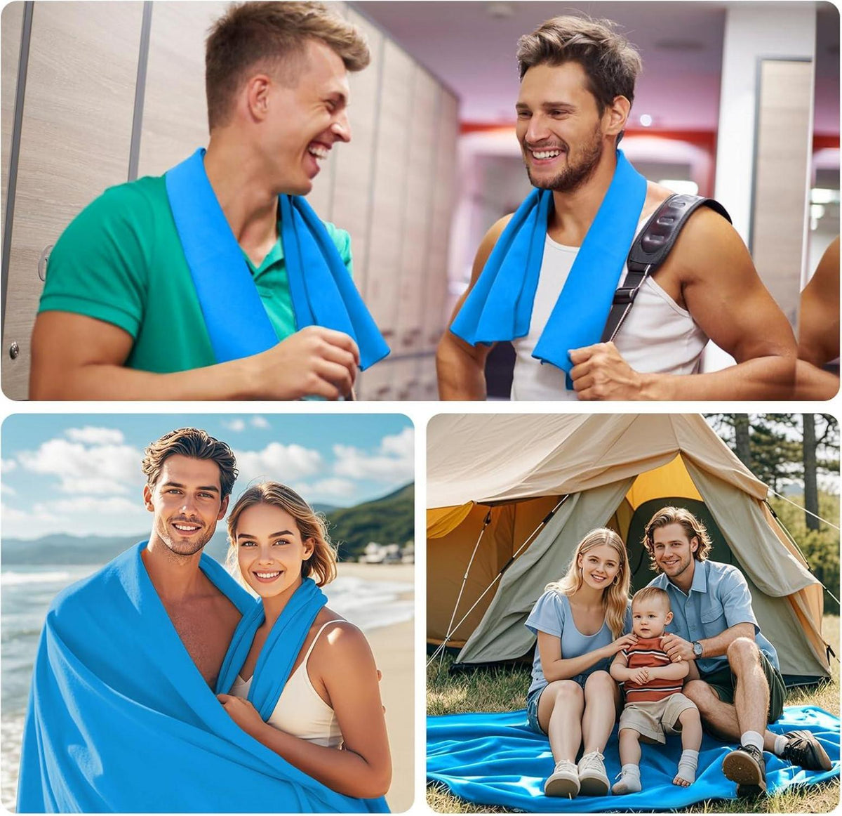 Schnelltrocknendes Mikrofaser Handtuch Set für Sport & Strand