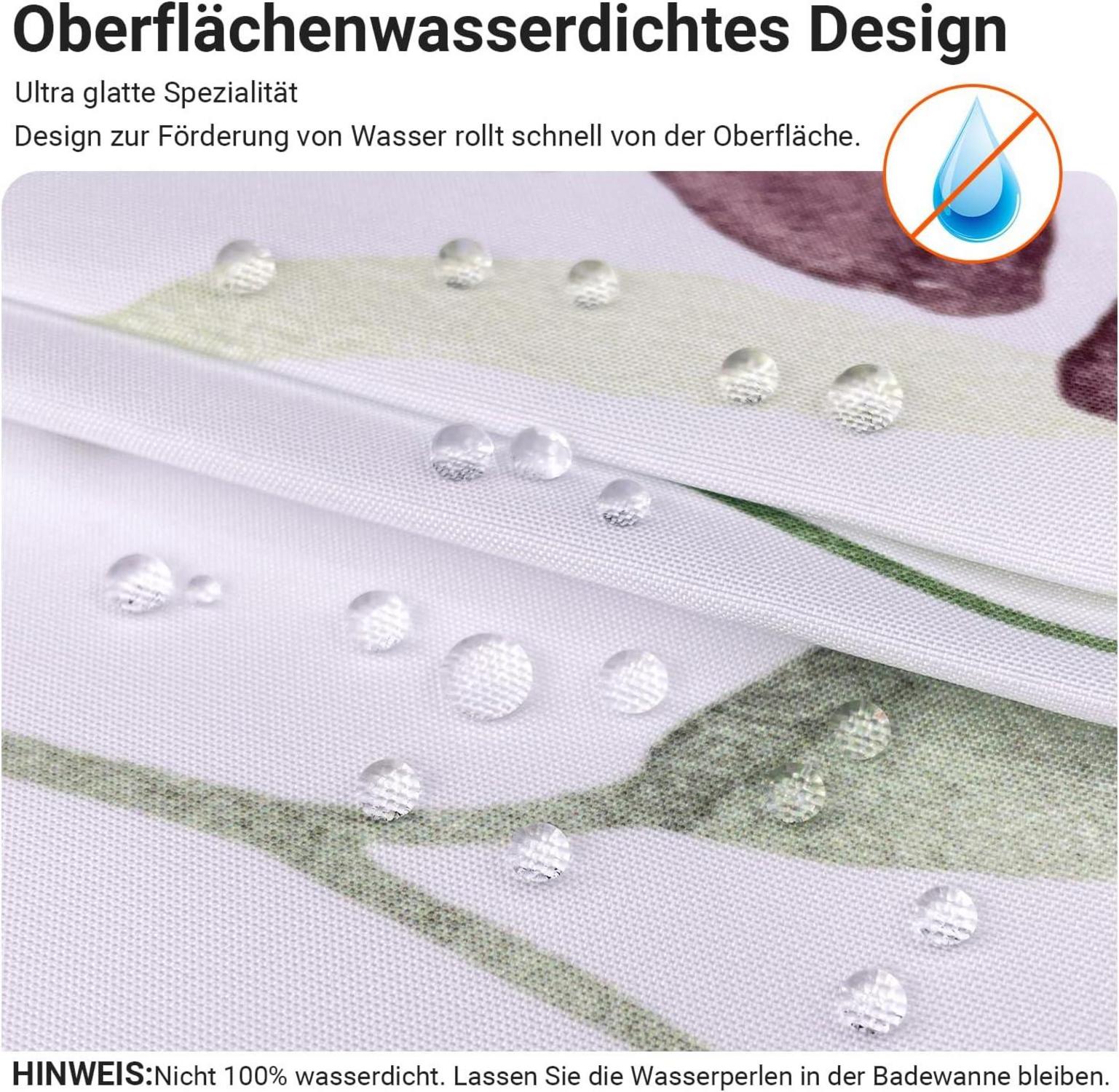 Duschvorhang 150x180cm Schmetterling Blumen Wasserabweisend