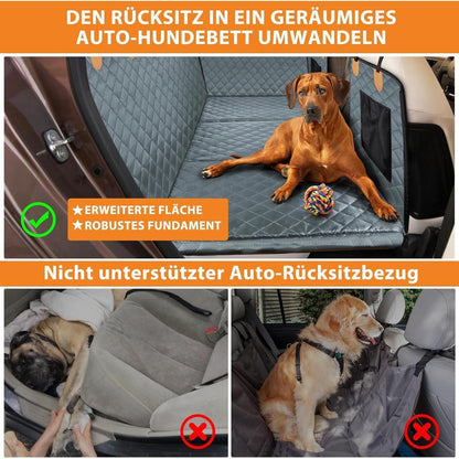 Hundedecke Auto Rückbank – Wasserdicht & Kratzfest mit Sicherheitsgurt