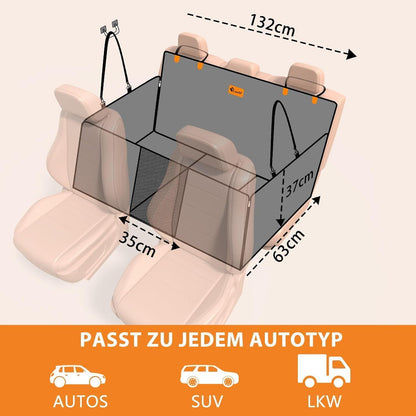 Hundedecke Auto Rückbank – Wasserdicht & Kratzfest mit Sicherheitsgurt