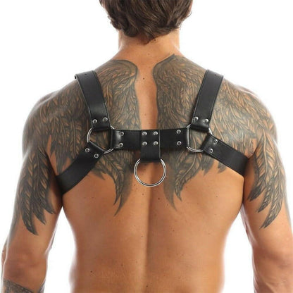 Herren Punk Leder Brustgeschirr Harness Gothic Fetisch BDSM Kostüm Bondage SM Clubwear