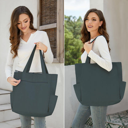 Cordury Tote Bag Groß mit Reißverschluss für Reisen Fitnessstudio Urlaub