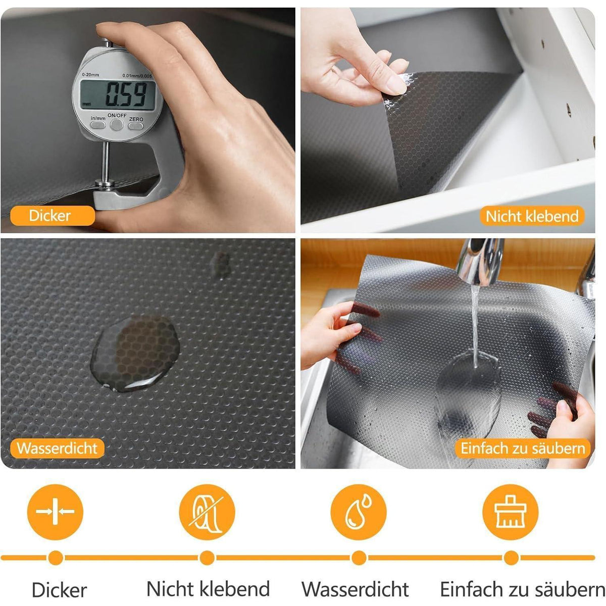 Schubladenmatte 30x600cm – Schneidbar, Rutschfest & Pflegeleicht