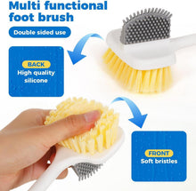Multifunktionale Fußbürste mit langem Stiel für die Dusche