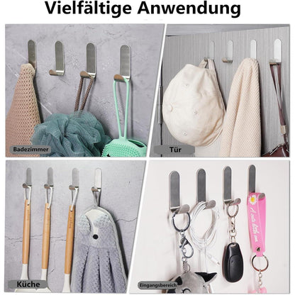 Vista Edelstahl Klebehaken - 12er Set für Bad & Küche