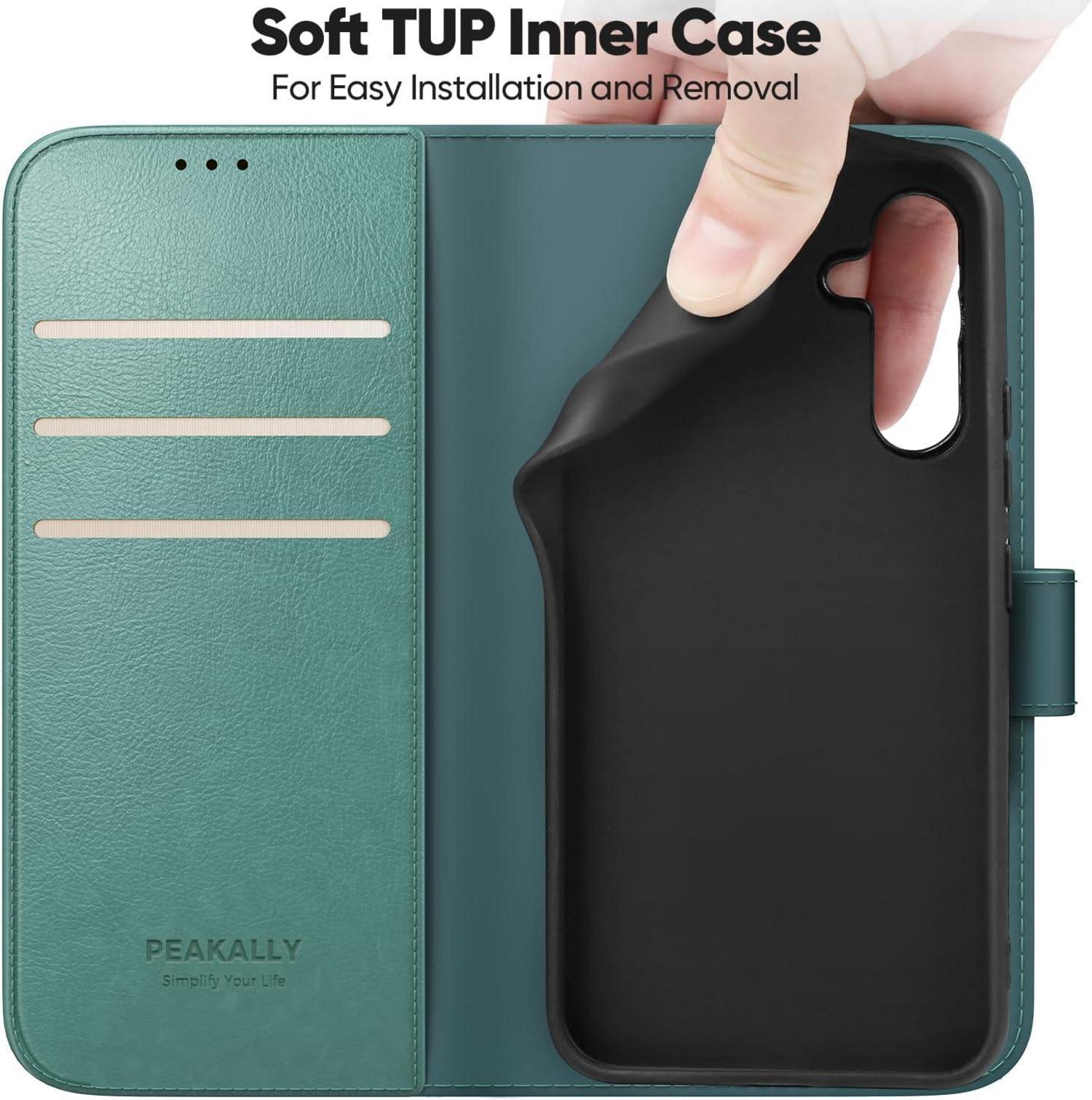 Handyhülle Samsung Galaxy A15 5G/4G Panzer Schutz Glas PU Leder RFID