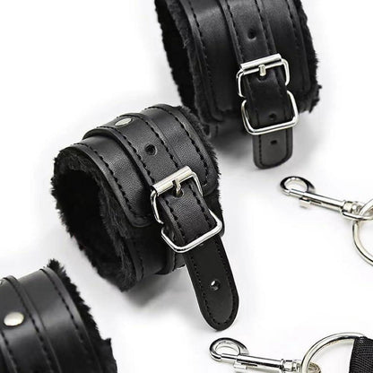 Bondage Set Bettfesseln Handschellen Fußfesseln Augenbinde BDSM Sexspielzeug SM Kit
