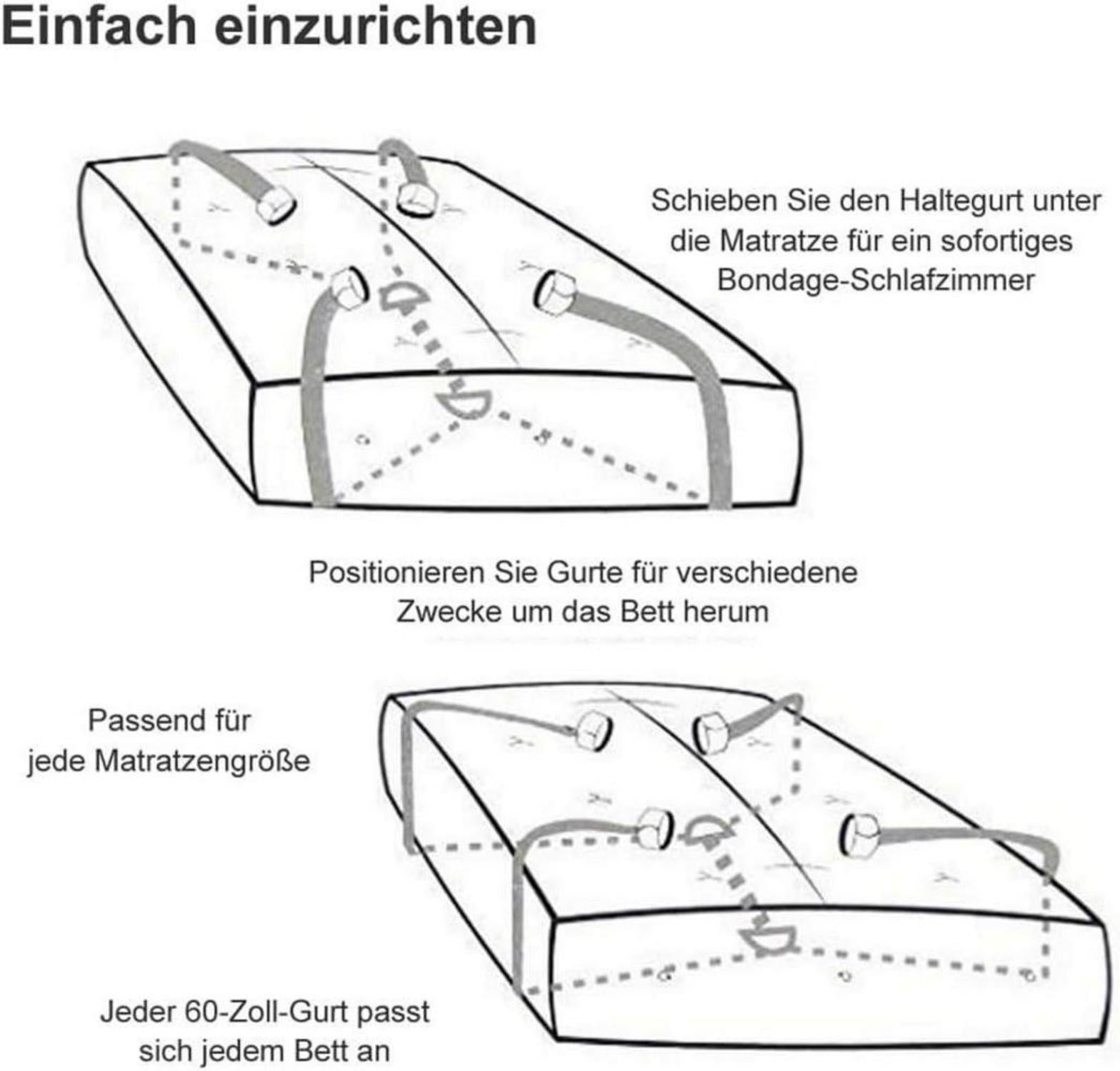 Bondage Set Bettfesseln Handschellen Fußfesseln Augenbinde BDSM Sexspielzeug SM Kit