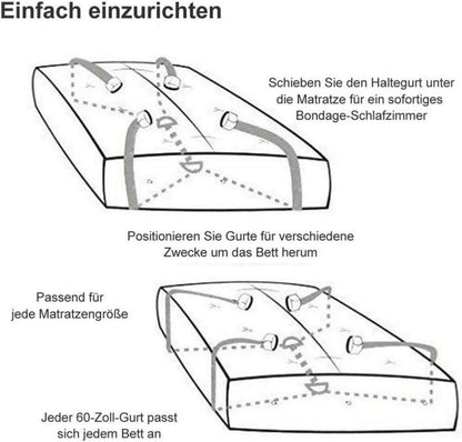 Bondage Set Bettfesseln Handschellen Fußfesseln Augenbinde BDSM Sexspielzeug SM Kit