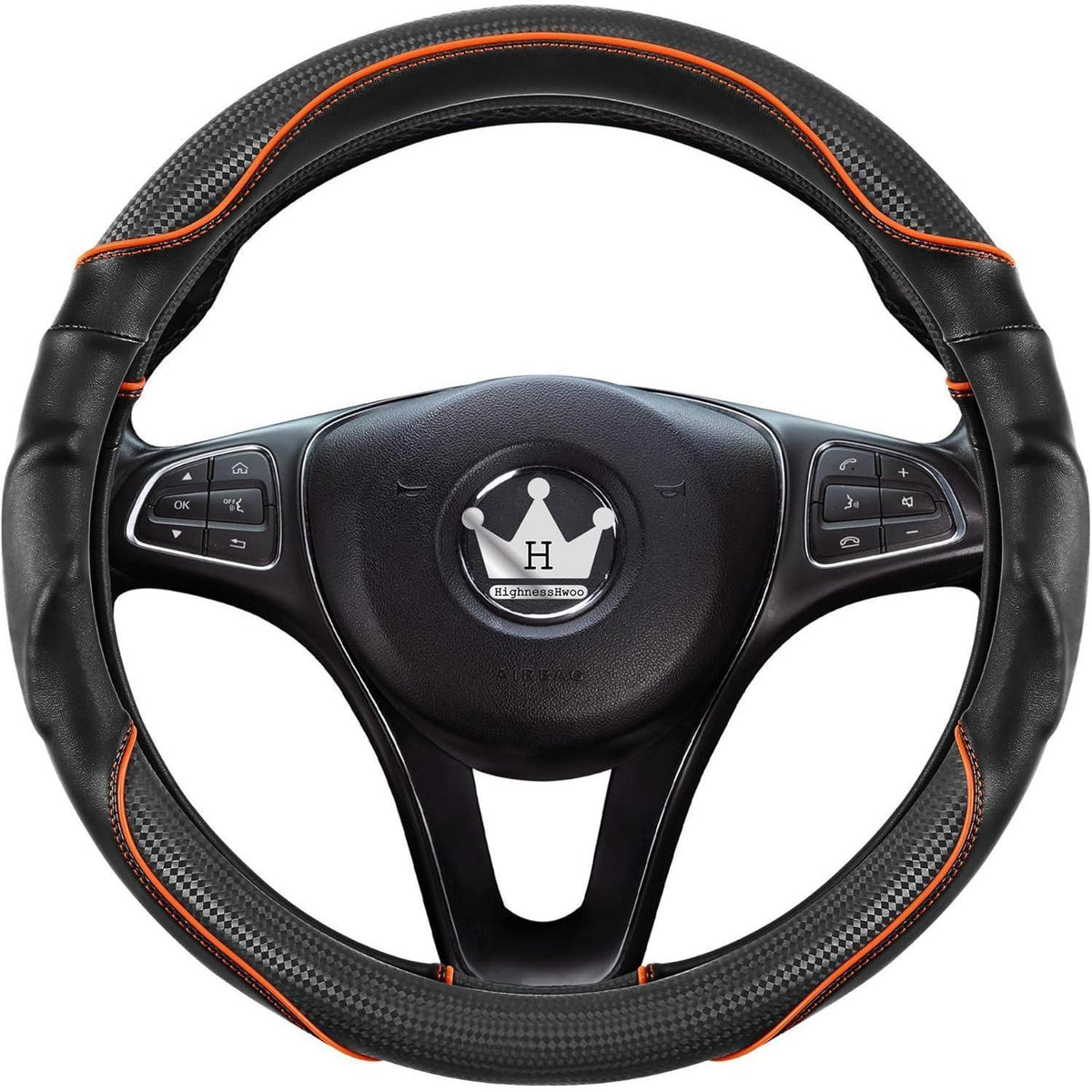 3D Auto Lenkradabdeckung Komfortgriff Massage, Orange Schwarz
