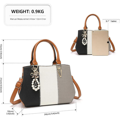 Miss Lulu Damen Handtasche Mittelgroß Farbblock
