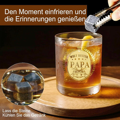 Personalisiertes Whisky Glas Set für Papa - Vatertagsgeschenk