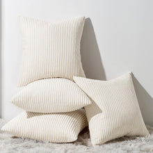 Samt Kissenbezug 4er Set Dekorative Couchkissen 50x50cm Creme