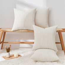 4er Set Samt Kissenbezug 50x50cm Creme - Dekorative