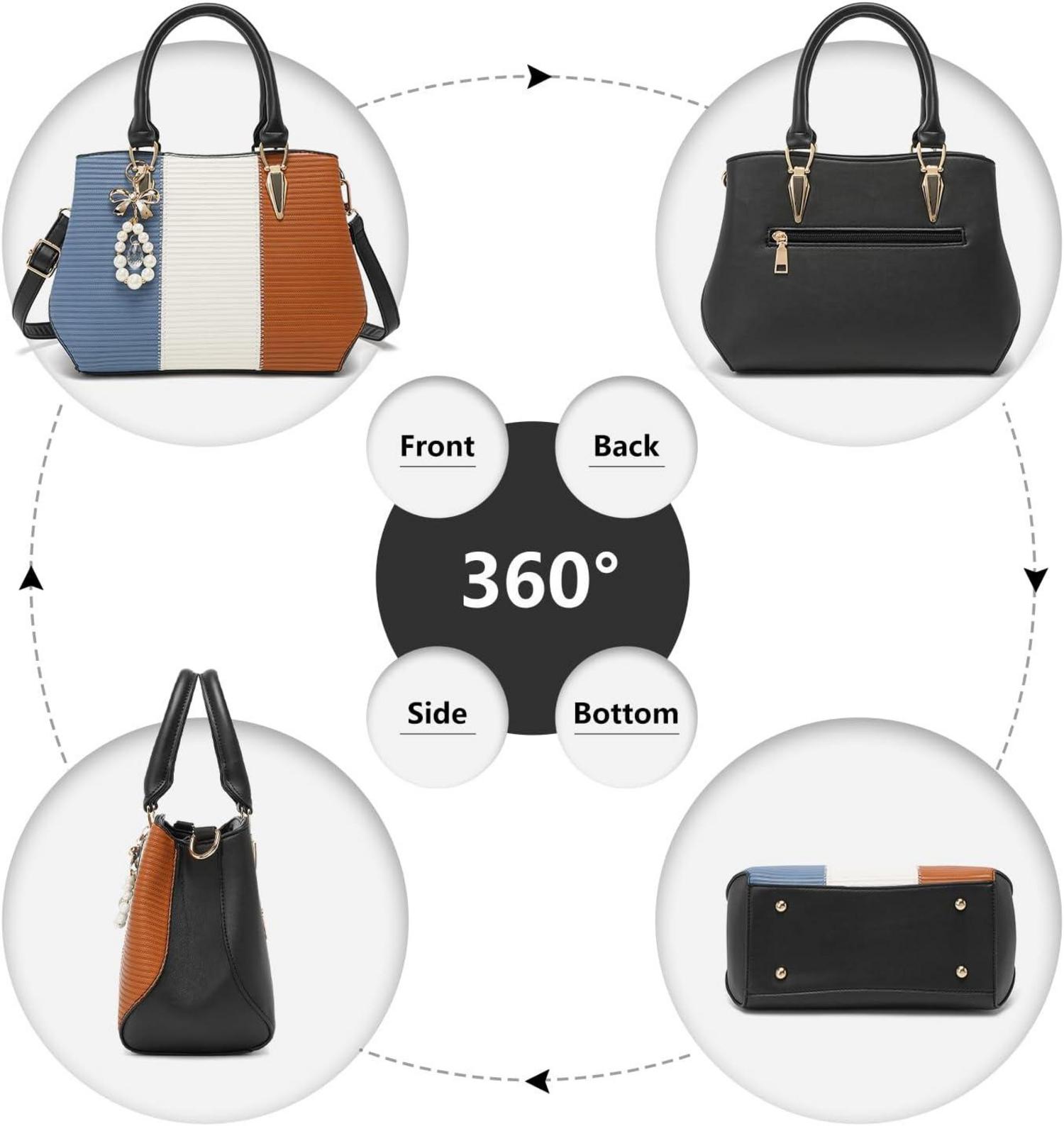 Miss Lulu Damen Handtasche Mittelgroß Farbblock Schultertasche Elegantes Design