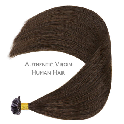 Echthaar Extensions Bonding 50cm Schokoladenbraun