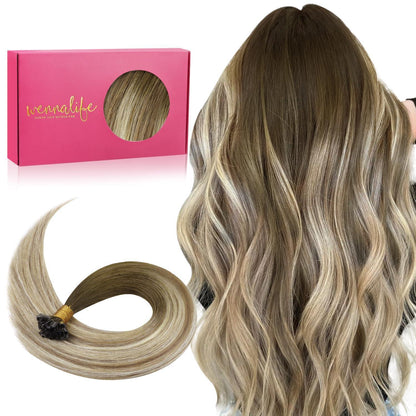 Echthaar Extensions U-Tip 45cm Ombré Braun-Blond