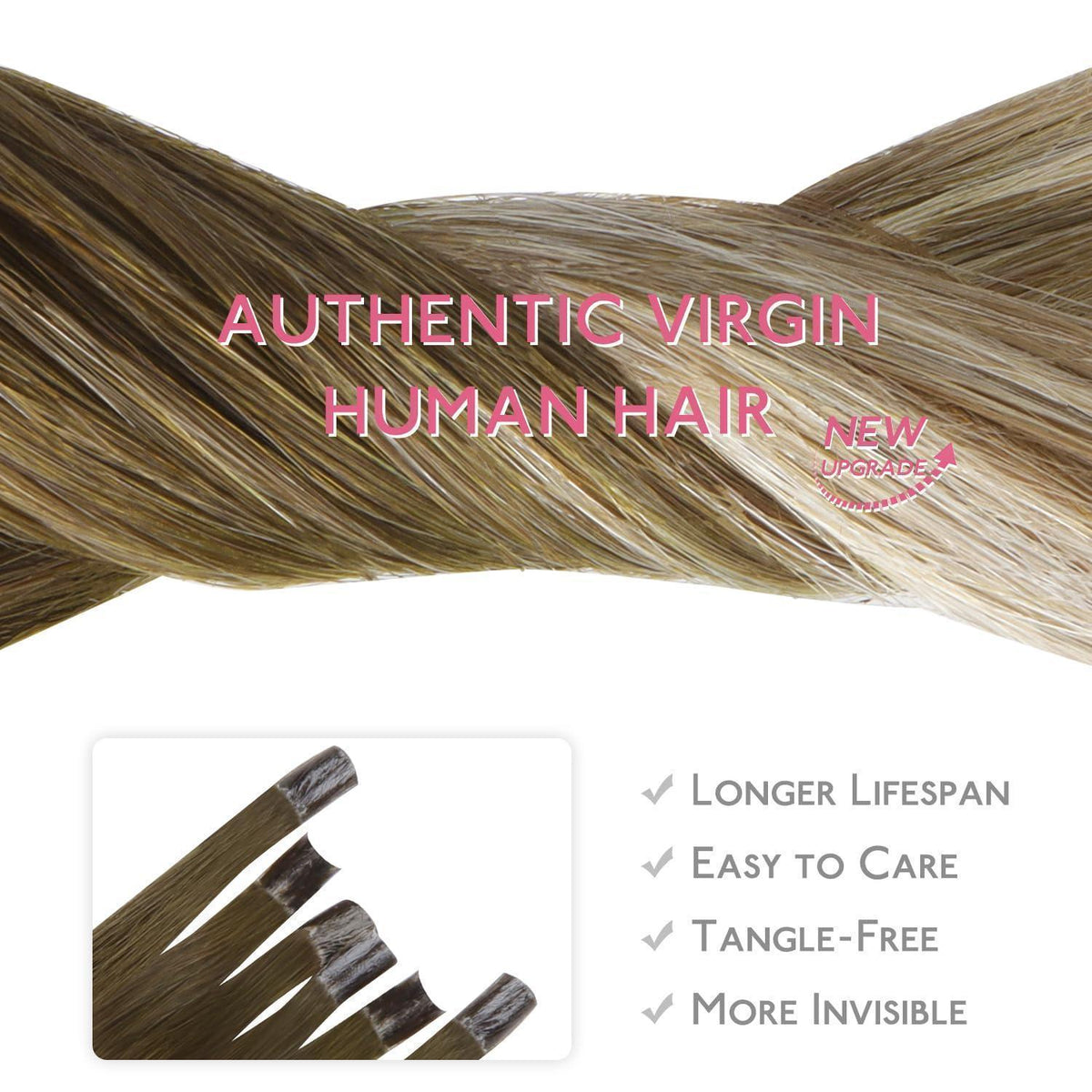 Echthaar Extensions U-Tip 45cm Ombré Braun-Blond