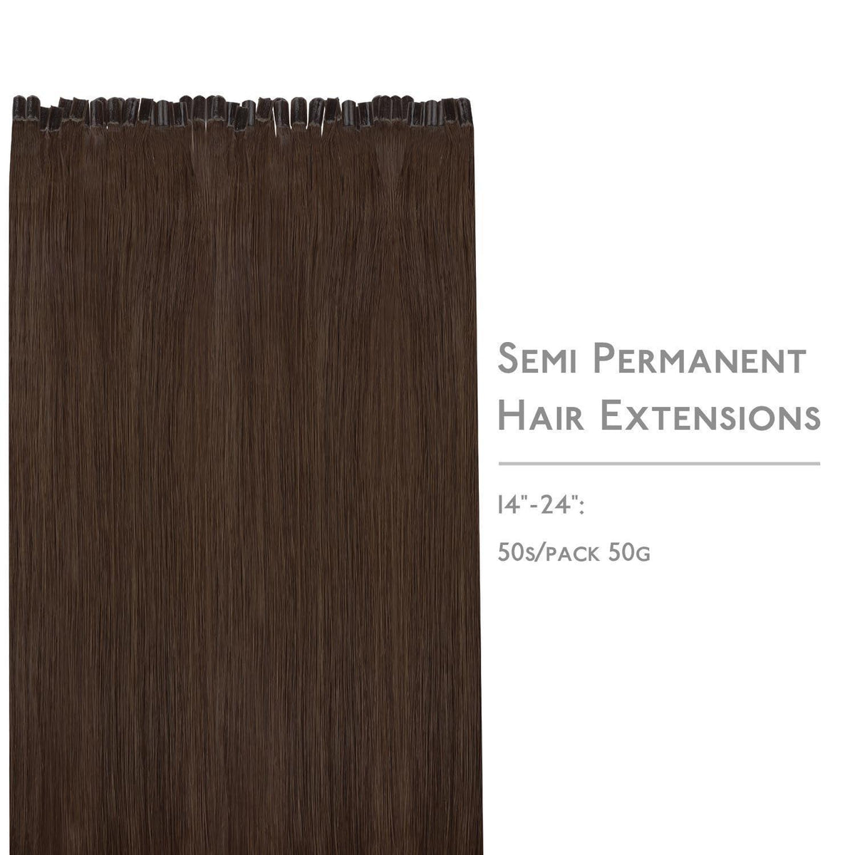 Echthaar Extensions U-Tip Schokoladenbraun 55cm