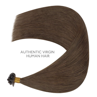 Echthaar Extensions U-Tip, Helles Ash Braun, 55cm