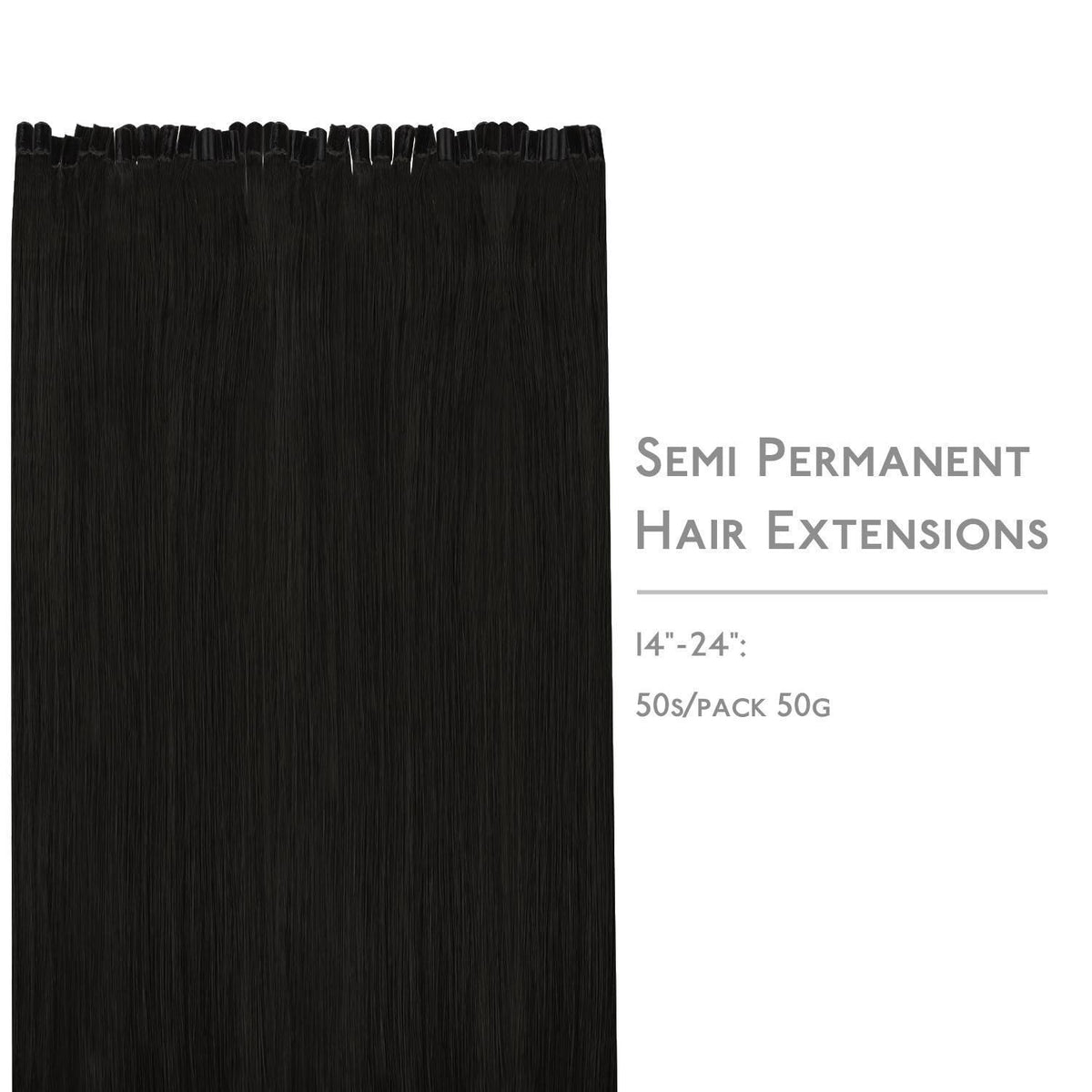 Echthaar Extensions U-Tip Schwarz 60cm - 50g