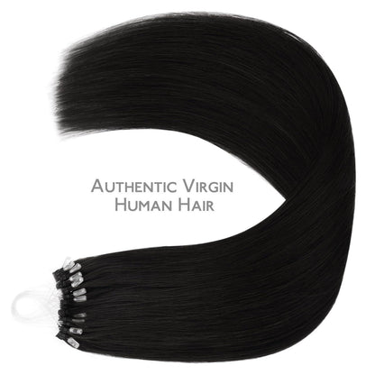 Echthaar Microring Extensions Schwarz 50g – Remy Haarverlängerung