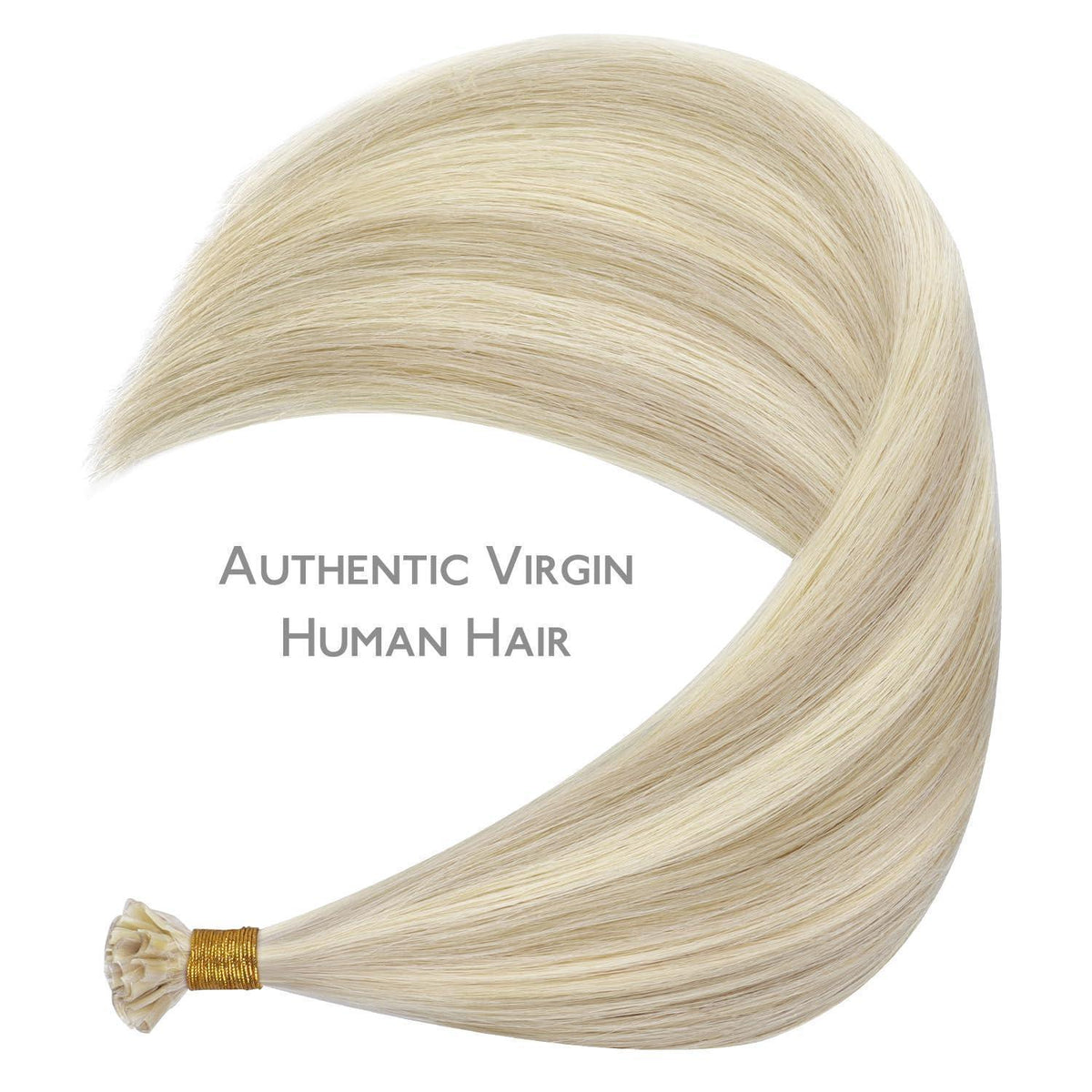 Echthaar Extensions Bonding Aschblond Highlights Platinblond 40cm