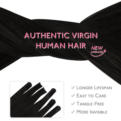Echthaar Extensions U-Tip Tief Schwarz 50cm