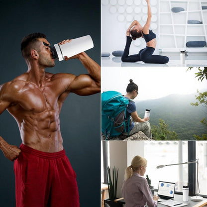 EACHPT Protein Shaker Edelstahl 750ML Weiß Auslaufsicher mit