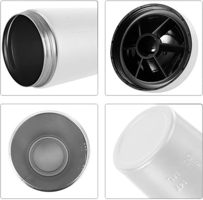 Protein Shaker Edelstahl 750ML Weiß mit Mischball BPA-frei